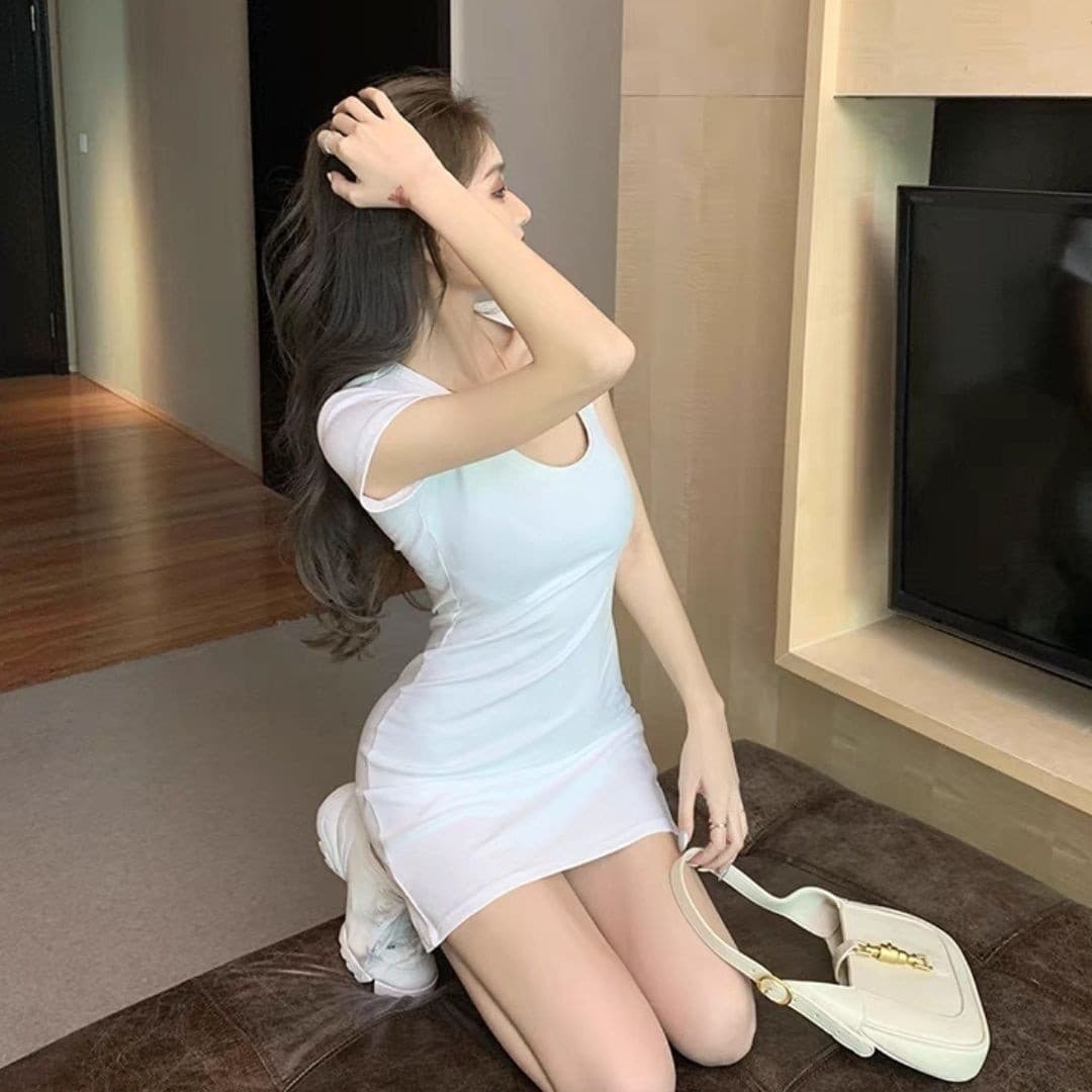 タイトワンピース シンプル美シルエットワンピース