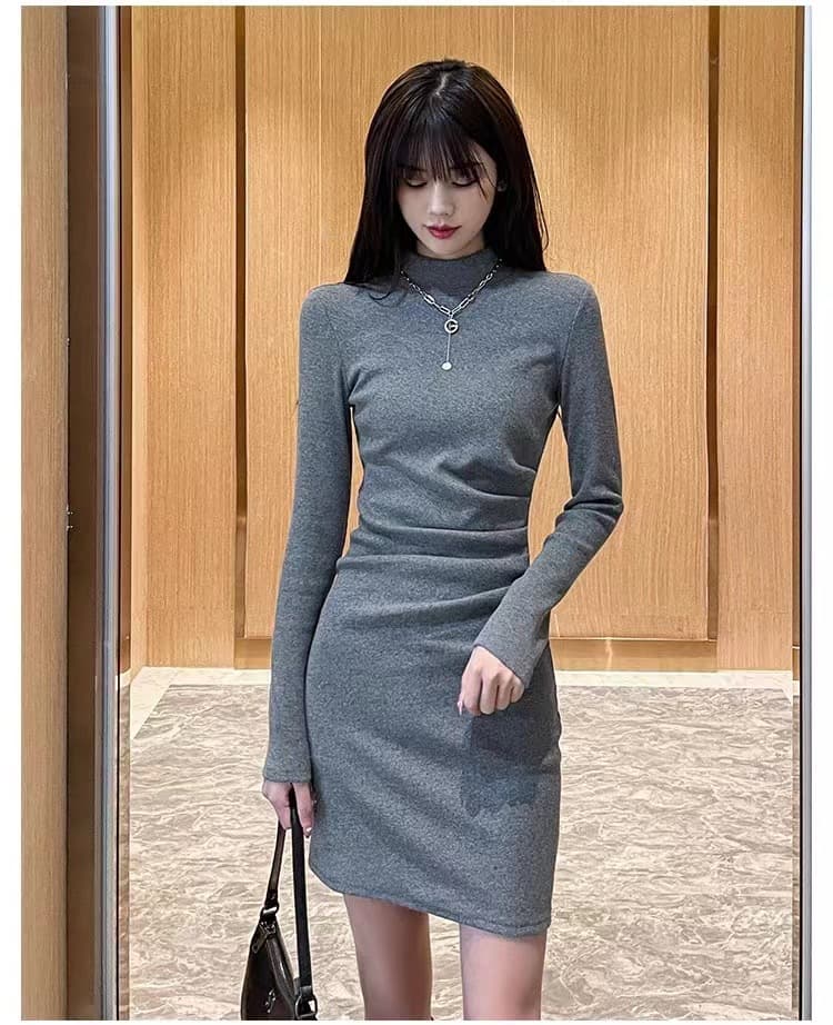 タイトワンピース シンプル美シルエットワンピース